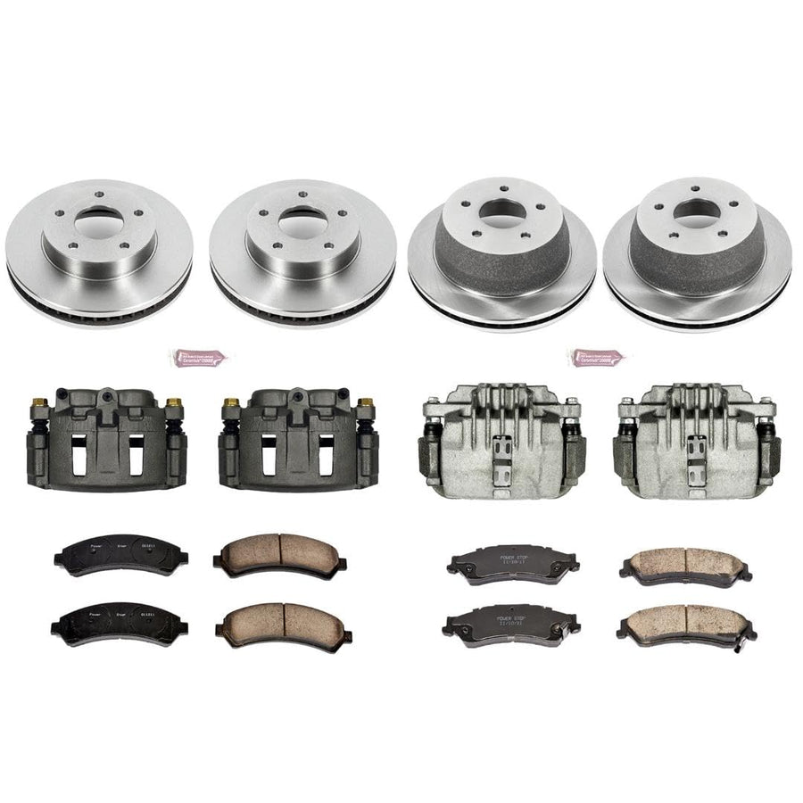 Power Stop KCOE2006 Replacement Autospeciality Front and Rear Caliper Kit- OE Rotors, Ceramic Brake Pads, Calipers For Chevrolet Blazer 1998-2005, GMC Jimmy 1998-2001 [Model Specific]