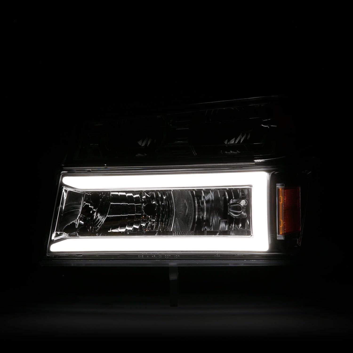 04-12 GM Colorado/Canyon/I-Series Anzo USA - Crystal Headlights - w/Light Bar Chrome Housing 4pcs (111559)