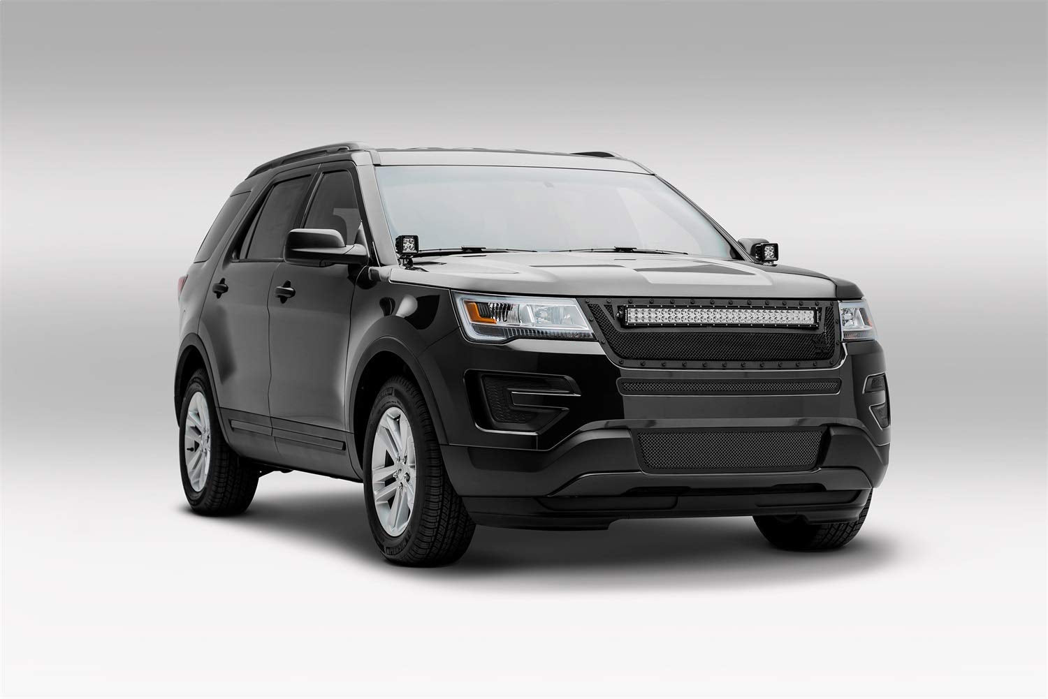 ZROADZ LED Kit Ditch Hood Hinge - Compatible w/ 2016-2017 Ford Explorer - Incl. (2) 3 Inch LED Pod Lights - Mild Steel Gloss Black Finish - Bolt-On Easy Installation - PN #Z366641-KIT2