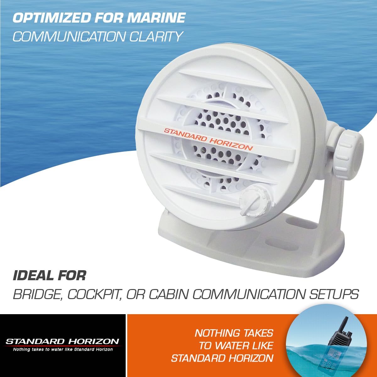 Amplified Standard Horizon 10W External Speaker - White