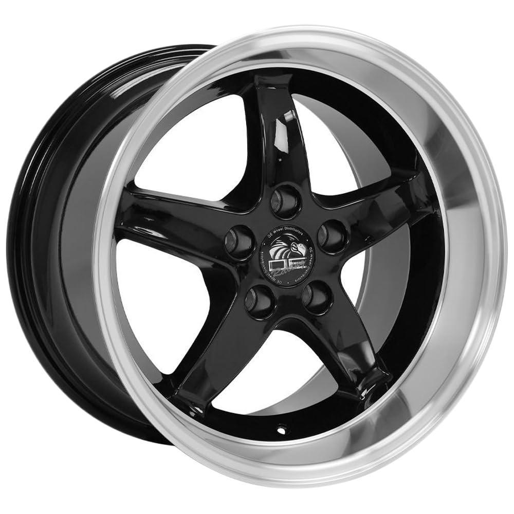 FR04B-D17090-5450-24BM Black Wheel with Machined Lip Painted OE Wheels LLC (17 x 9. inches /5 x 114 mm, 24 mm Offset)