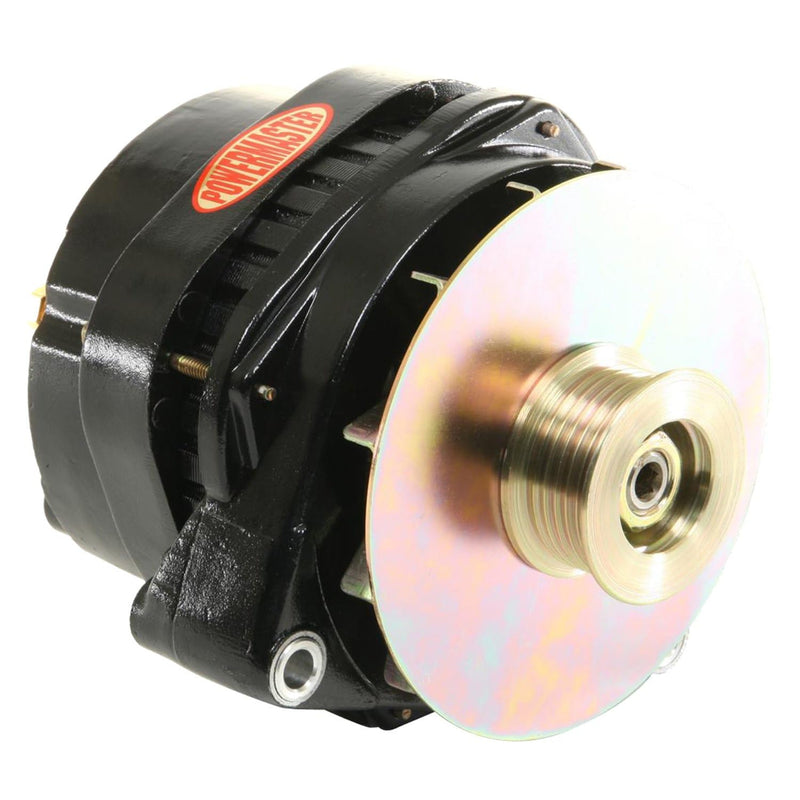 Alt GM CS144 Powermaster Black 200A 6 grv Pulley/Baffle for Hummer 6.5 1996-'04 Plus Others 1-Wire or OE Hookup