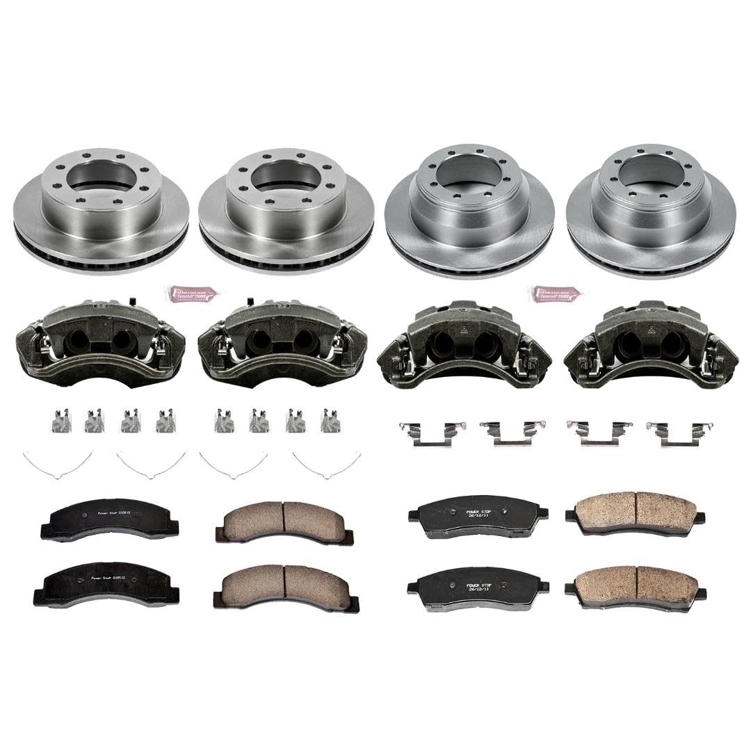 Power Stop KCOE1907A 1-Click Autospecialty OE Replacement Brake Kit with Calipers For Ford F-350 Super Duty 2000-2004 [Model Specific]