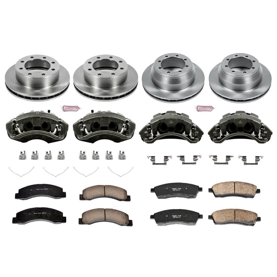 Power Stop KCOE1907A 1-Click Autospecialty OE Replacement Brake Kit with Calipers For Ford F-350 Super Duty 2000-2004 [Model Specific]