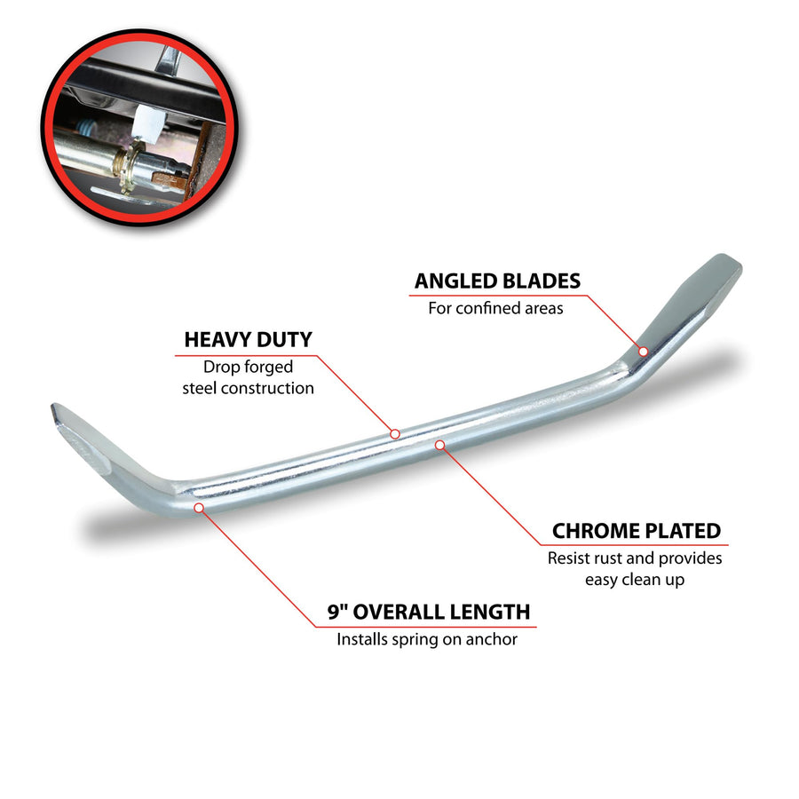 Deluxe Brake Spoon Tool Performance Tool W179C for Engine Repair in Garages and Workshops, Chrome, 9-Inches