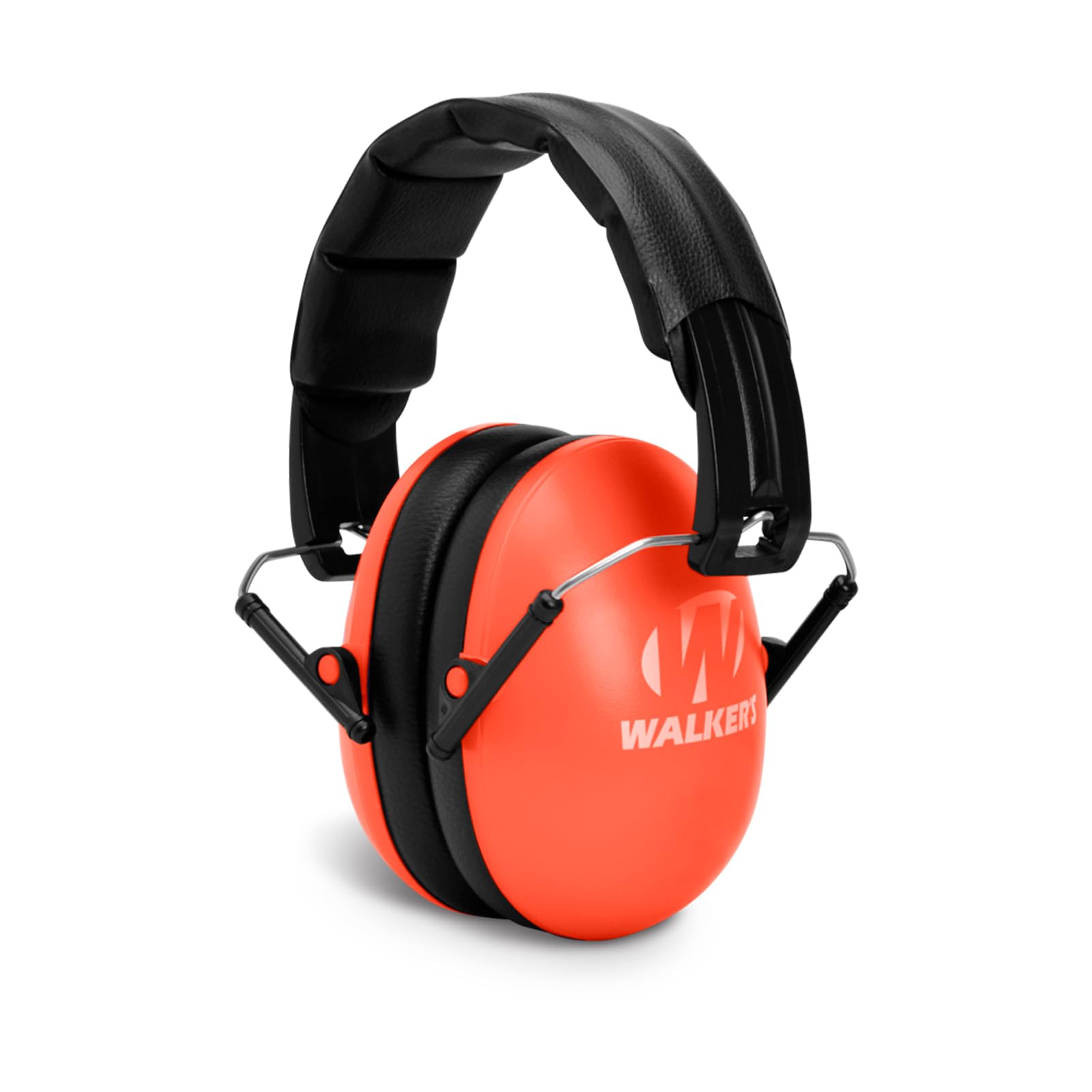 WALKER'S Low Profile Youth & Women's Folding Padded Headband Adjustable Hearing Protection Earmuffs, Coral