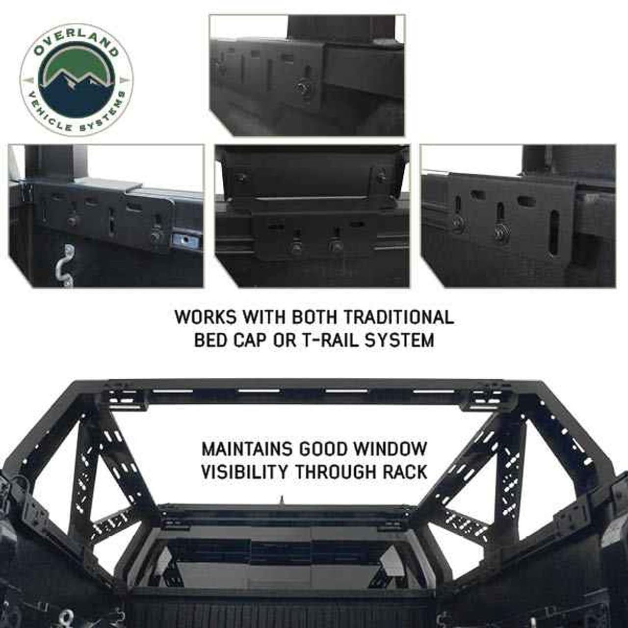 Mid-Height Bed Rack Overland Vehicle Systems for Mid-Size Trucks – Universal Fit, No-Drill Installation