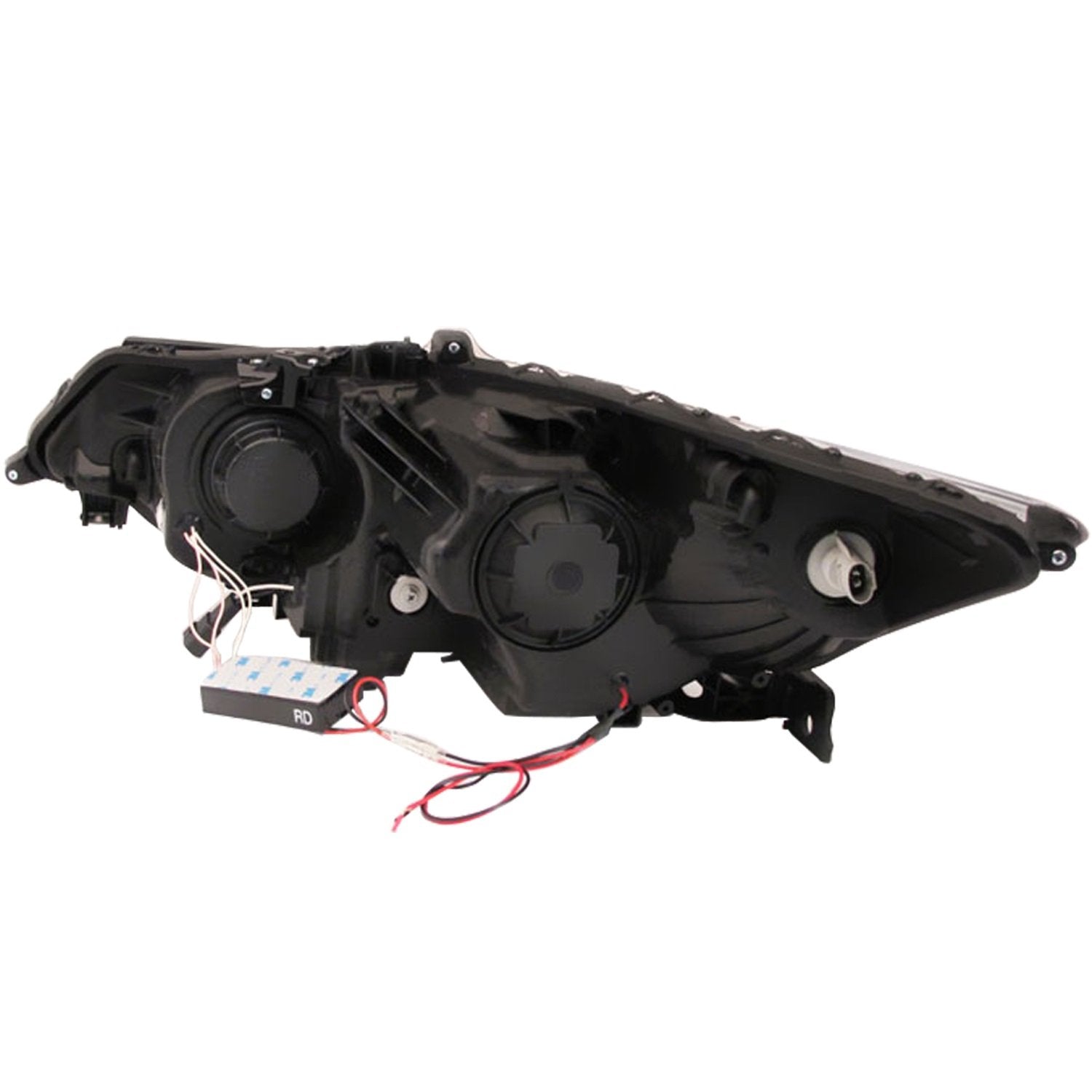 Halo Anzo USA 121393 Black Projector Headlight with Clear Lens and Amber Reflector for Acura TSX