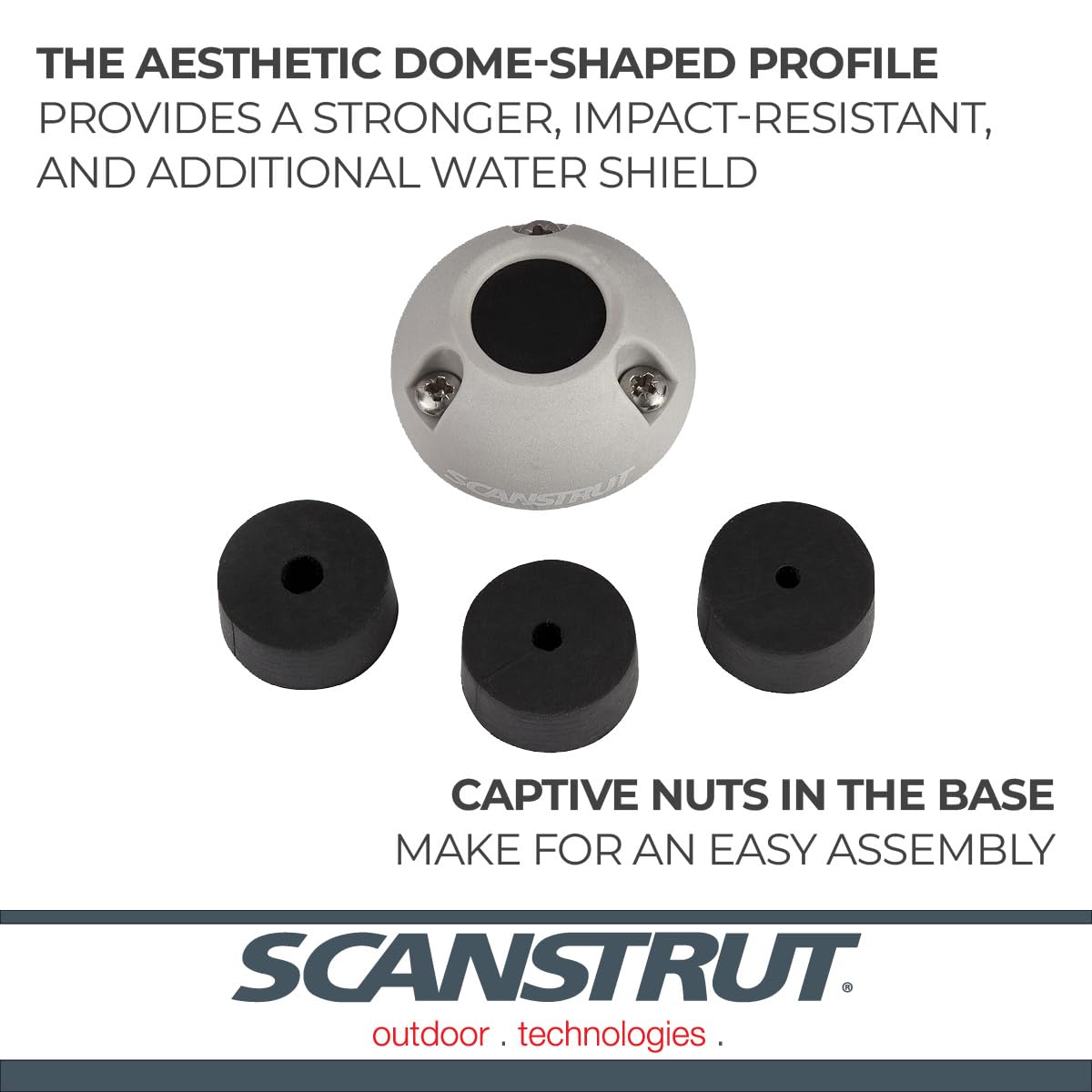 Small Scanstrut DS21A-P Cable Seal for Connectors to 0.83" and Cables 0.165"-0.35" - Plastic
