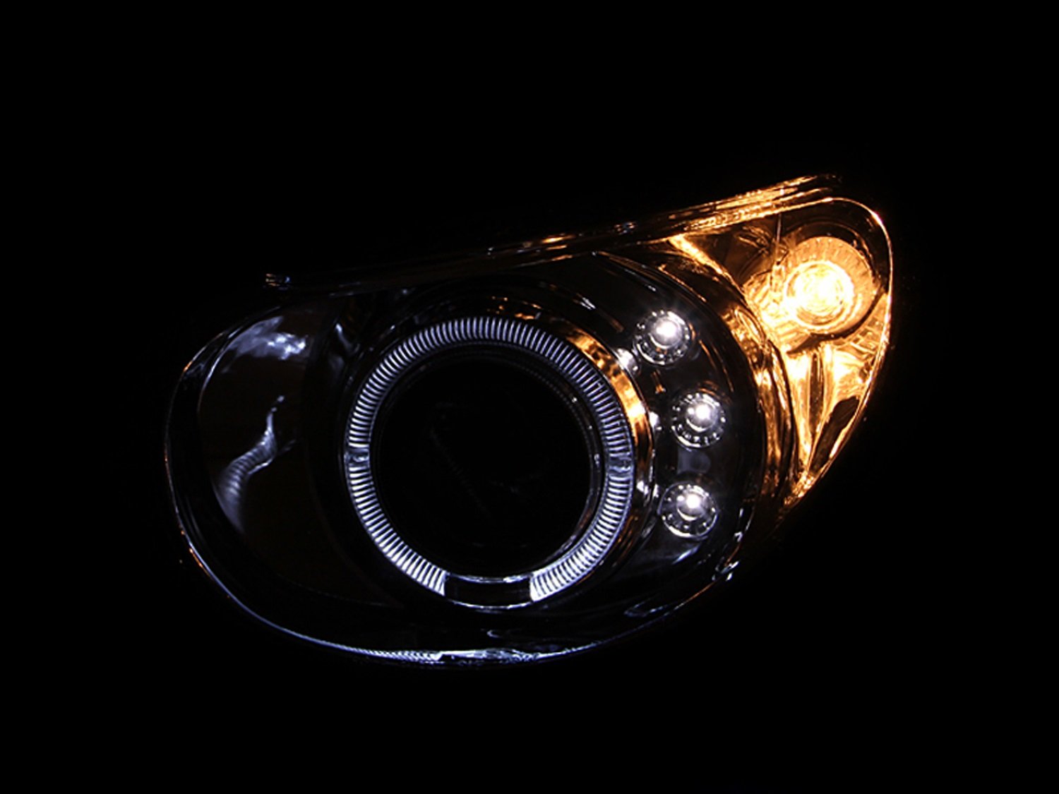 Chrome Halo Anzo USA Projector Headlight with Clear Lens for Subaru Impreza 121435