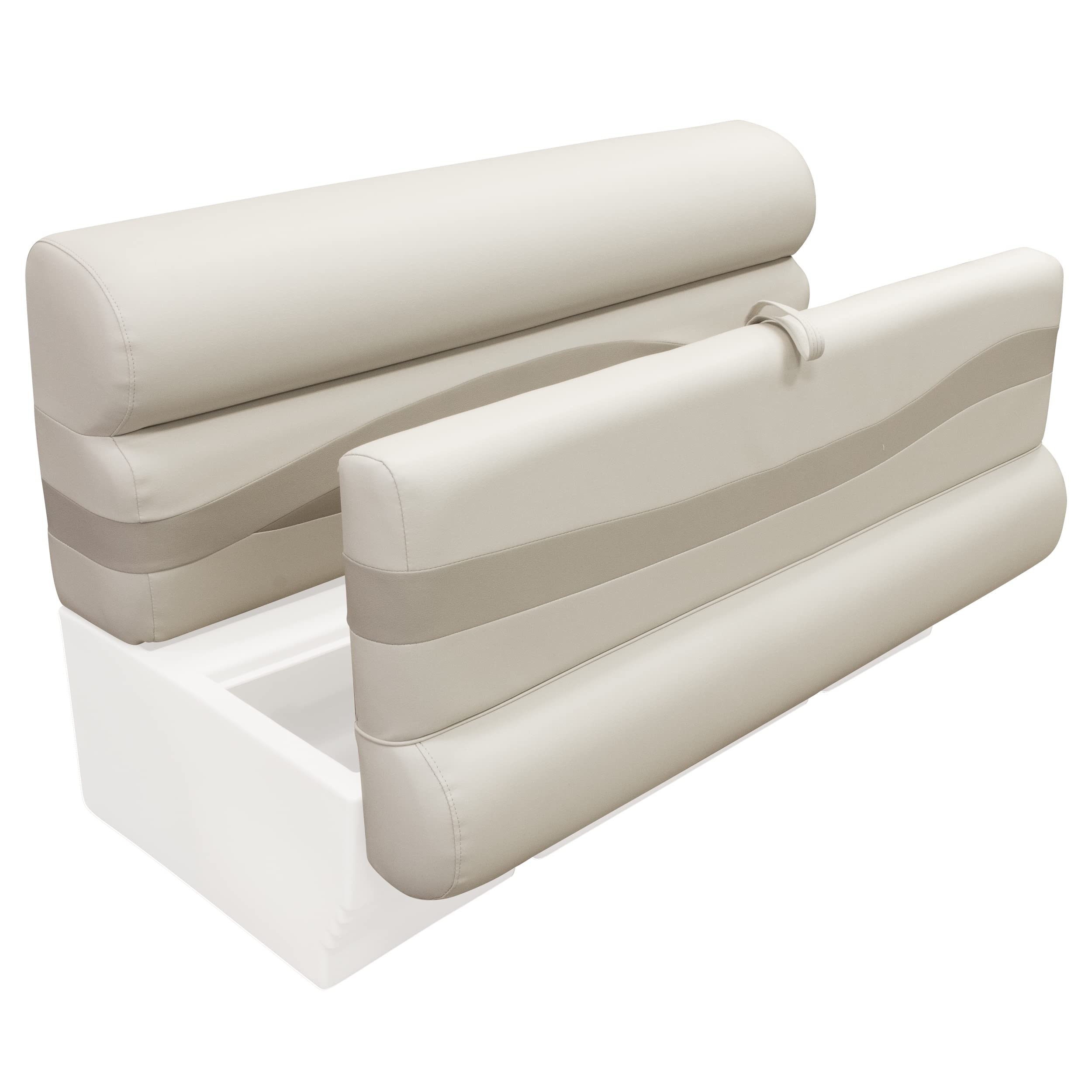 Wise Premier Series BM1145-1066 Pontoon 50" Bench Seat Cushion Set, Stone/Mocha Java/Khaki