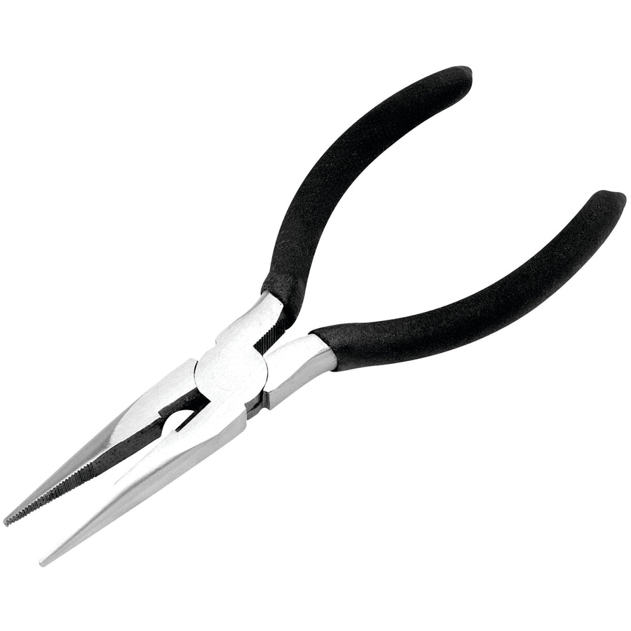 5-Inch Performance Tool Long Nose Pliers - Heat Treated Alloy Steel, Cushion Grip Handles, Hardened Wire Cutter