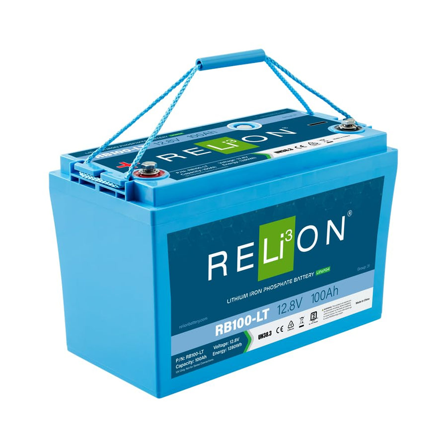RELiON RB100-LT | 100Ah 12V | Low Temperature Charging | LiFePO4 Lithium-ion Battery | Group 31 | 3500~5000 Cycles | 10 Year Warranty | Perfect for RV, Off Grid, Overland, Marine