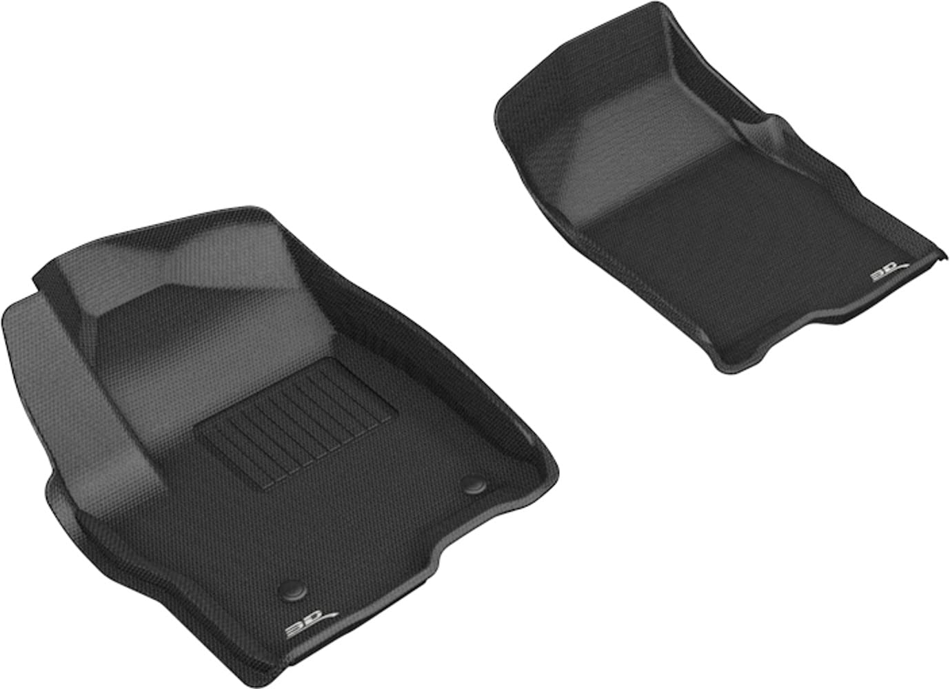 3D MAXpider Kagu Custom Fit Floor Mat (Black) Compatible with GMC Sierra/Chevrolet Silverado 1500 Crew Cab 2019-2026 / 2500HD/3500HD Crew Cab 2020-2026 Bucket Seats - Front Row