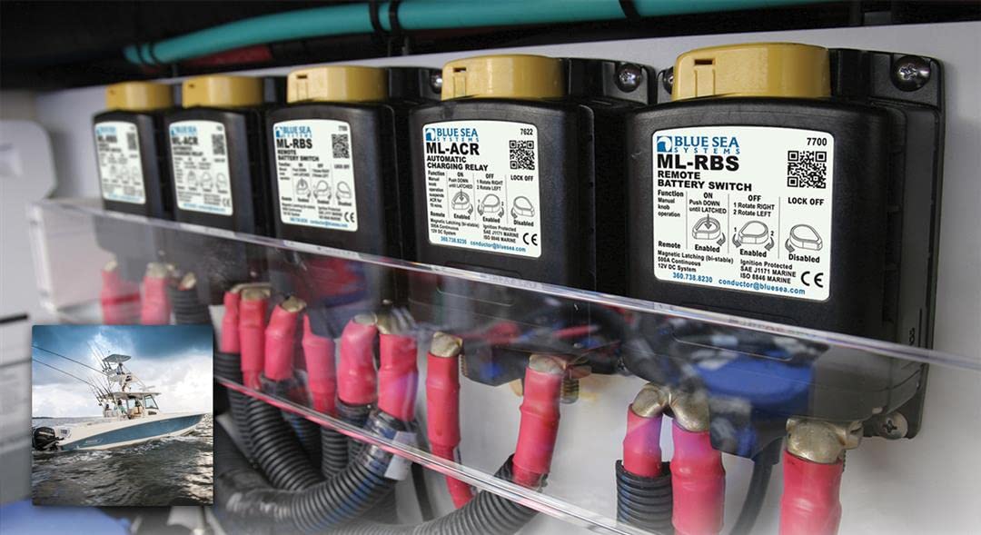 7622-BSS Blue Sea - Solenoid ML 500A 12V ACR w/manCtrl (1EA)