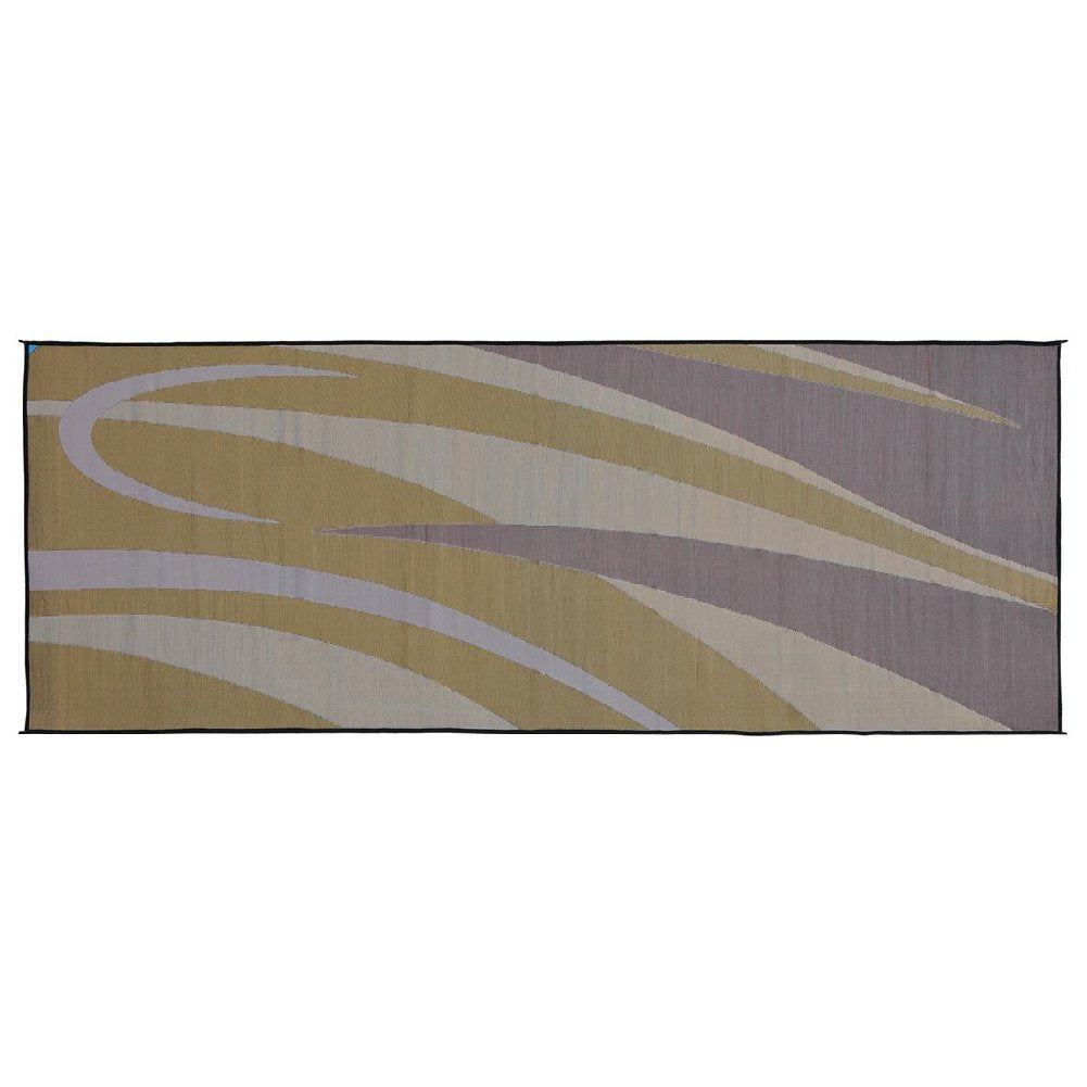 Ming's Mark GC7 Stylish Camping Reversible Graphic Patio Mat - 8' x 20', Brown/Gold Stylish Camping