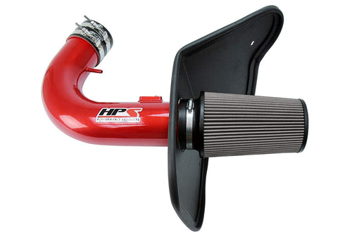 HPS Red Performance Shortram Air Intake Kit + Heat Shield Cool Ram Compatible for 2010-2015 Chevy Camaro SS 6.2L V8, 827-607R