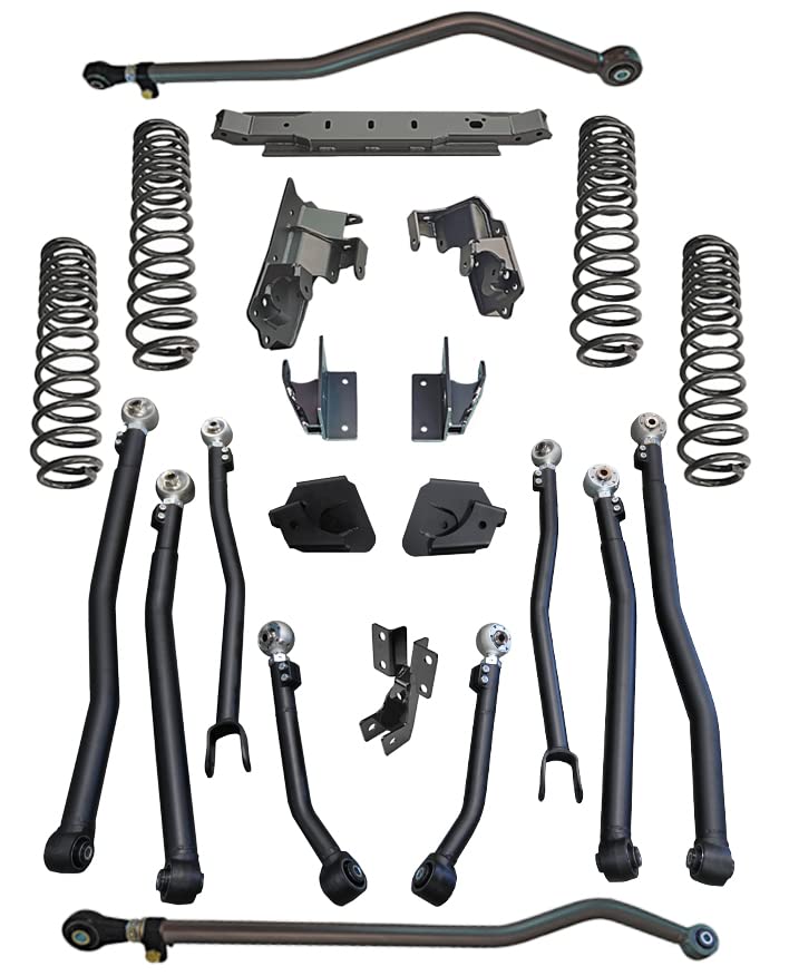 SUPERLIFT SUSPENSION RealTruck 4" Lift Kit for Jeep Wrangler JL | Complete Long Arm Lift Kit with Front & Rear Fox 2.0 Shocks and Adjustable Arms | K199F | Fits 2018-2023 Jeep Wrangler JLU 4-Door