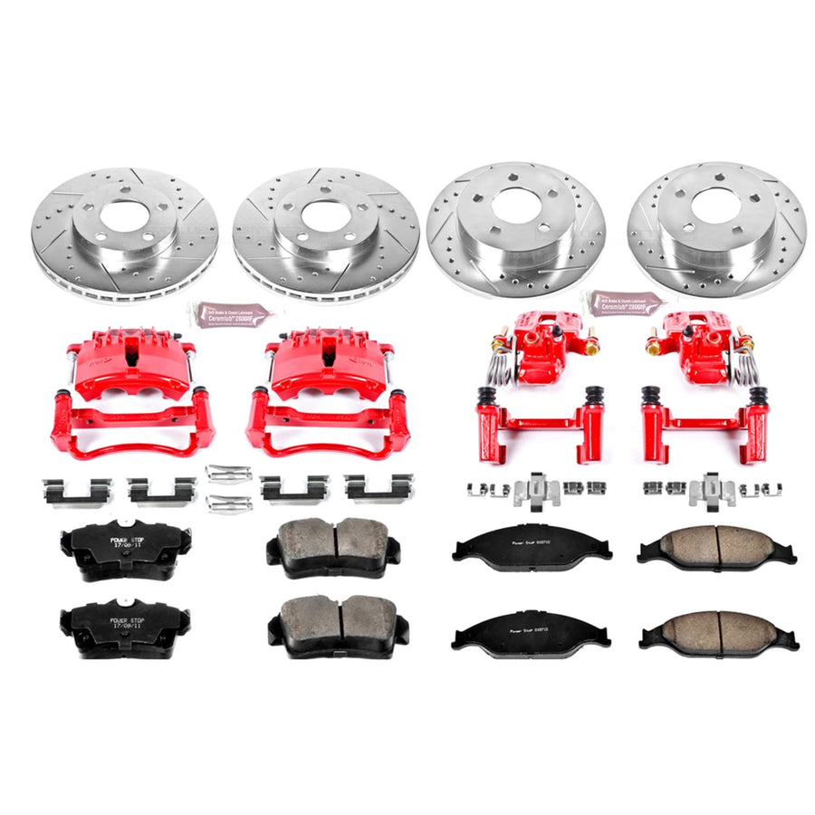 1-Click Performance Brake Kit Power Stop (KC1302) with Calipers For Ford Mustang 1999-2002 [Model Specific]