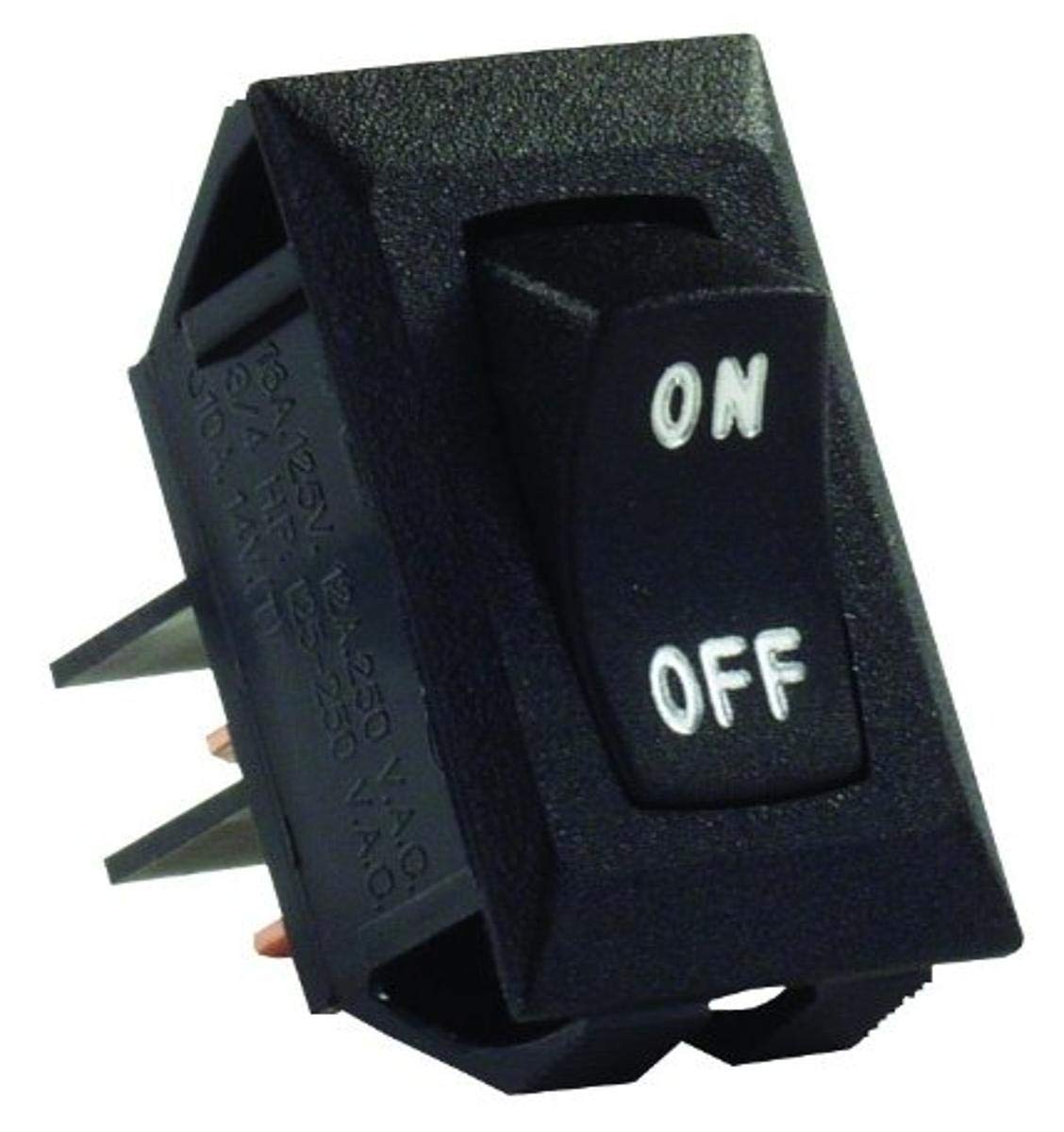 SPST JR Products 12595 Black Labeled On/Off Switch