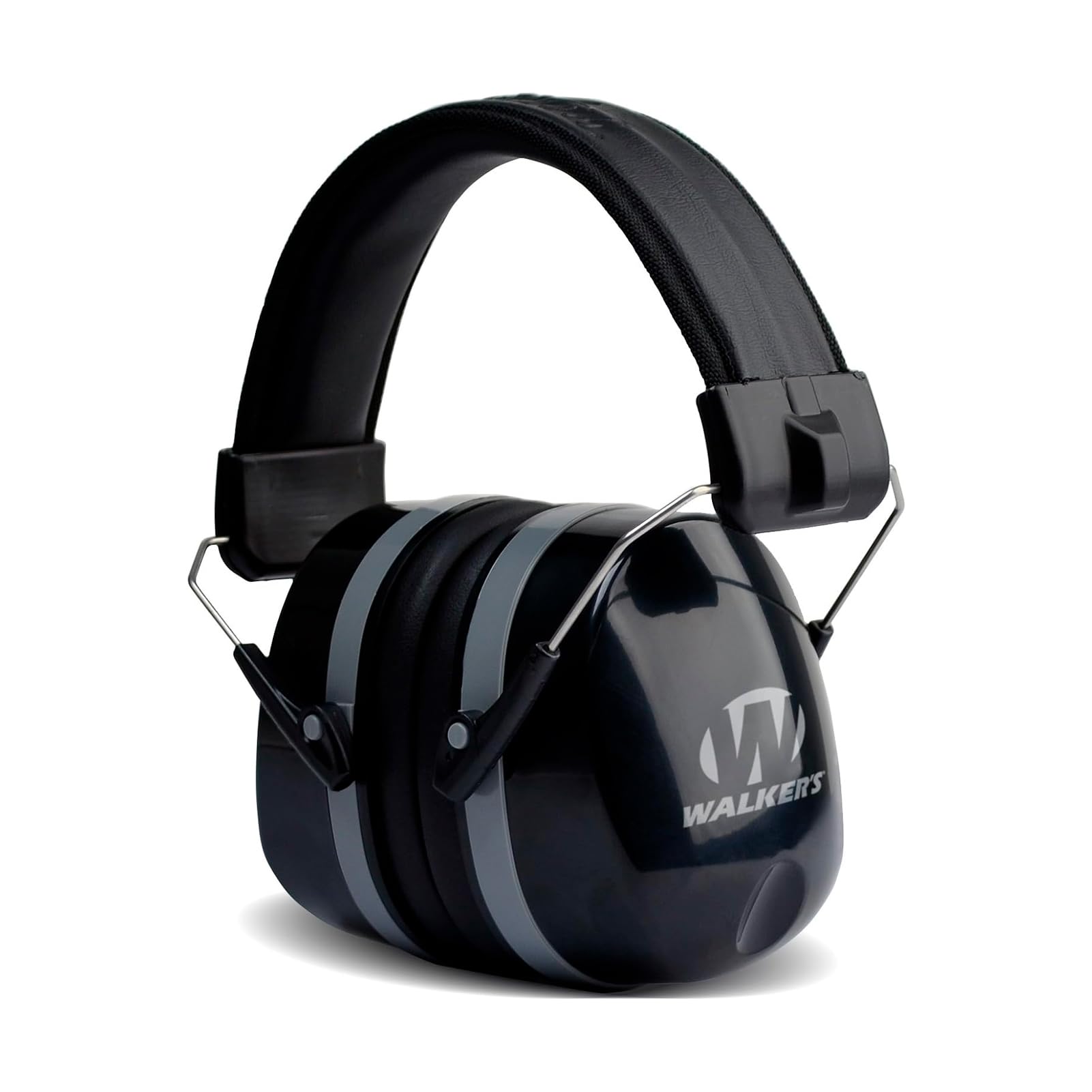WALKER'S Passive Premium Folding Lightweight 32dB NRR Noise-Blocking Hunting Gun Range Shooting Hearing Protection Muff w/ Padded Headband & PVC Earpads