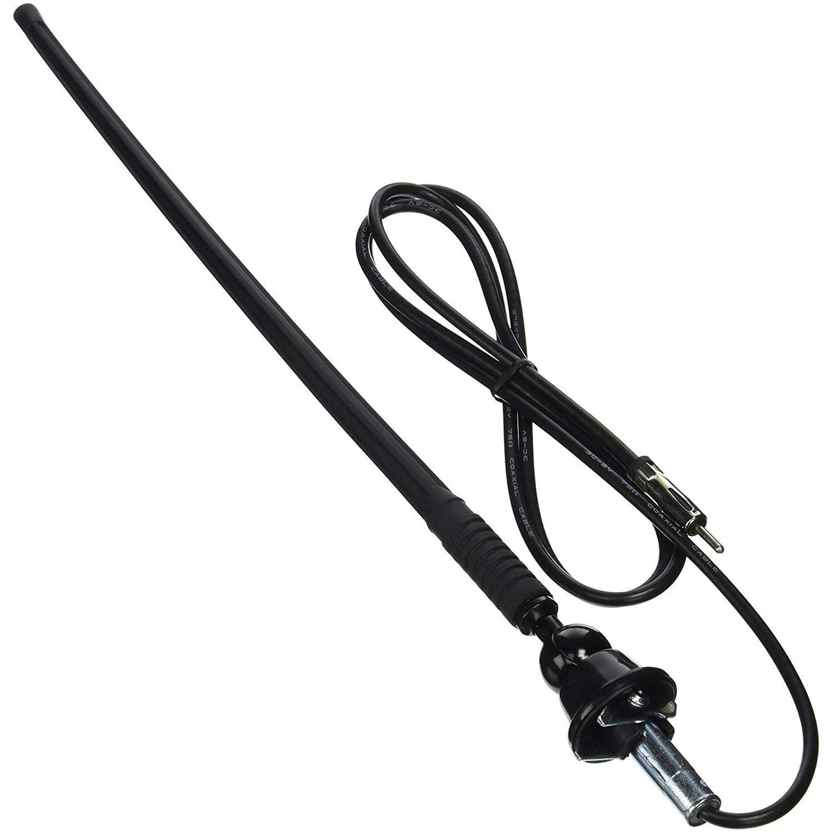 Top Mount Jensen 1181067 AM/FM Rubber Radio Antenna; 90 Degree Adjustable Angle; 10" Rubber Mast with 60" Cable