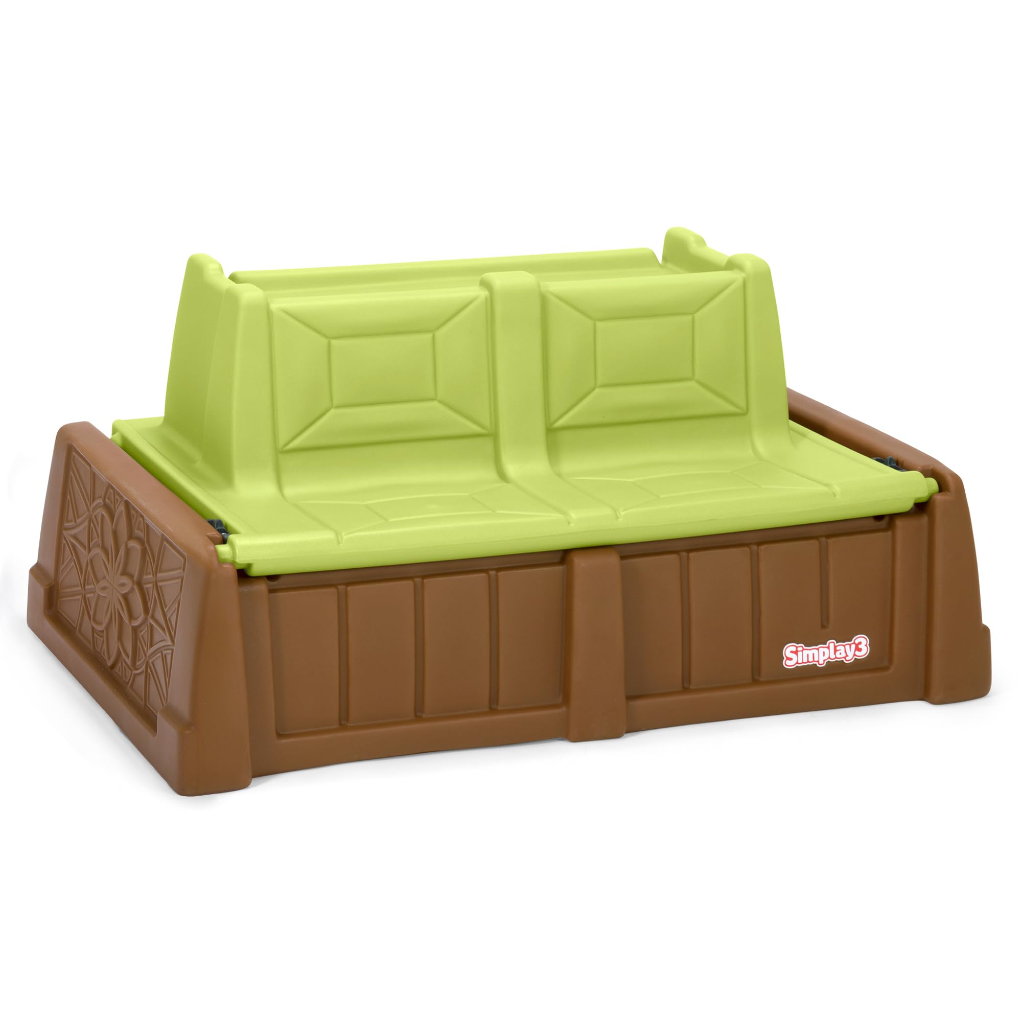 Simplay3 Kids Bench Sand and Water, 2-in-1 Sand and Water Table with Outdoor Storage, Tan