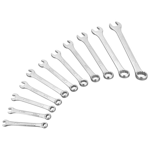 W1042 Performance Tool 11 Pc. SAE Wrench Set - Nickel Chrome-Plated, Carbon Steel, Storage Rack
