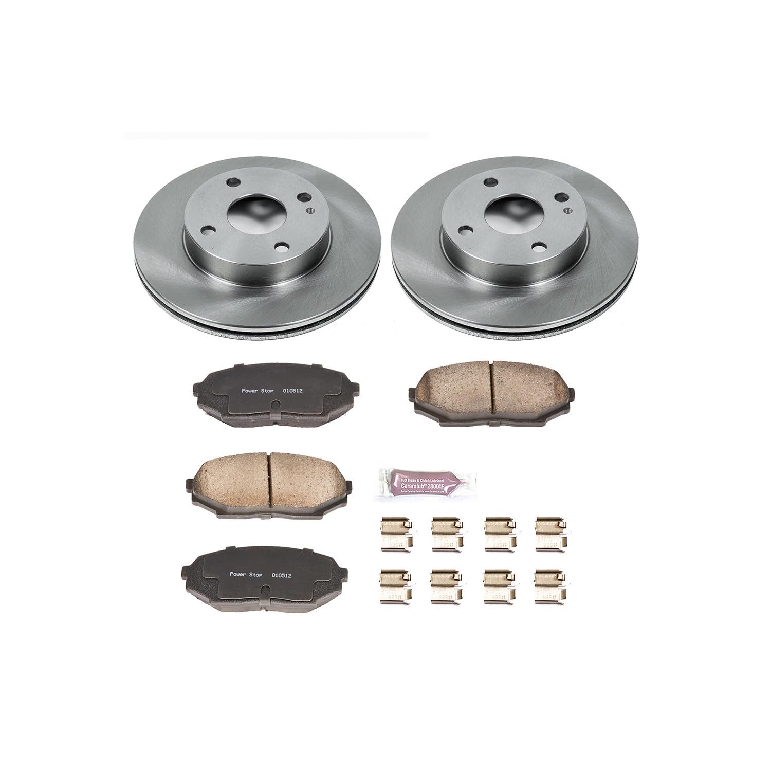POWERSTOP Autospecialty KOE717 Front Replacement Brake Kit-OE Brake Rotors & Ceramic Brake Pads For Mazda Miata 1990-1993 [Model Specific]