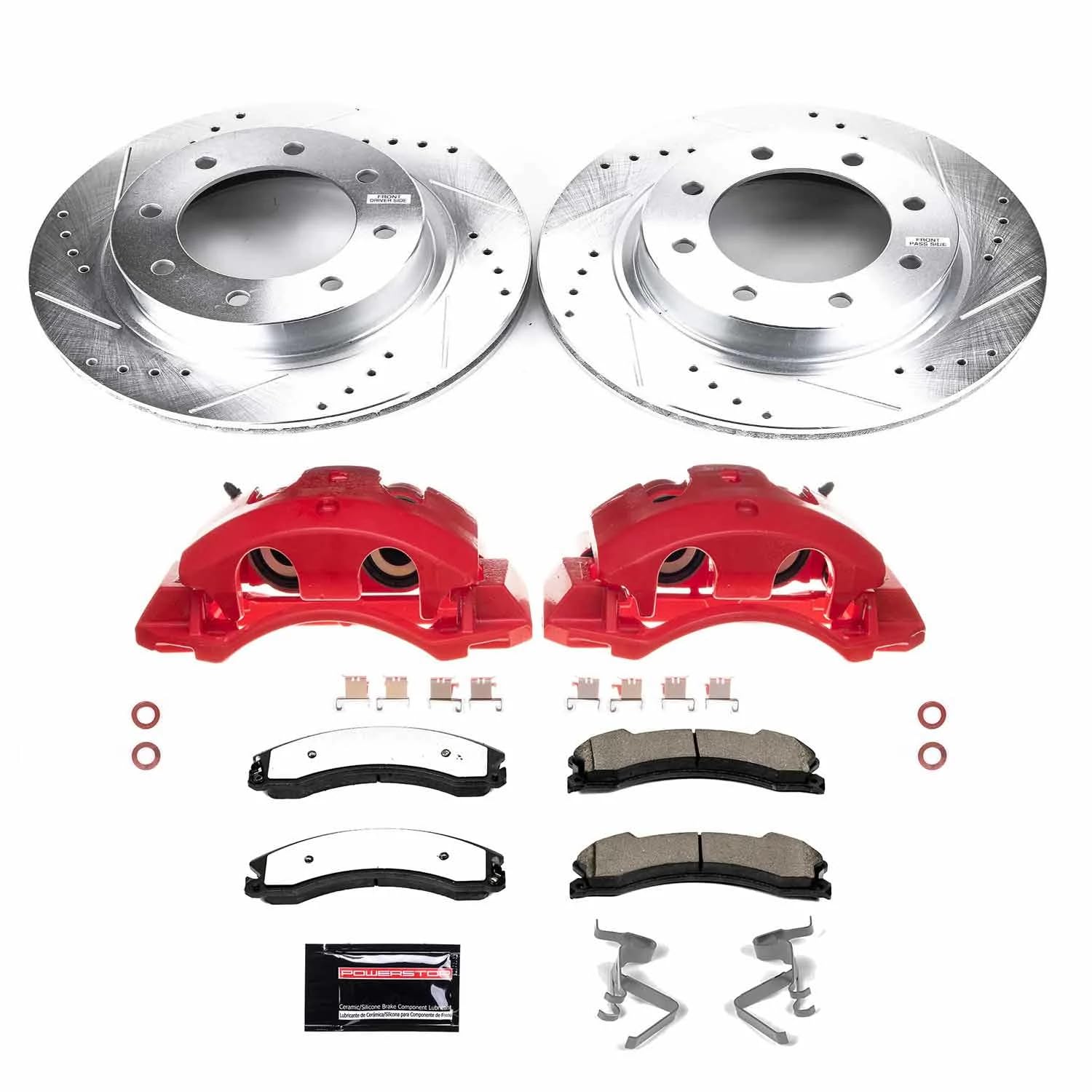 Power Stop Z36 Truck & Tow KC6518-36 Front Caliper Kit-Rotors, Carbon Ceramic Brake Pads, Calipers