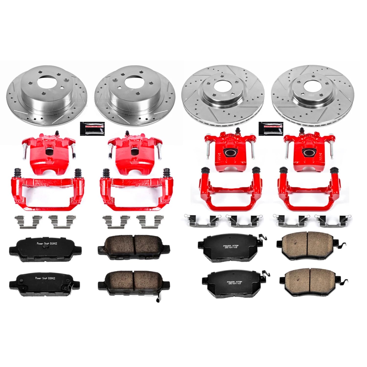 Power Stop 1-Click Performance Brake Kit with Caliper For Nissan Maxima KC117 2007-2008 [Model Specific]