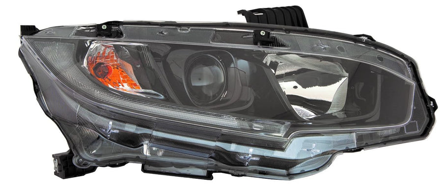 For Honda Civic Sedan/Coupe EX/LX/Sport 19-21 ACK Headlight Halogen EX/EX-L 1.5L Turbo / 2.0L ENG NA/JPN Built BLK Bezel Passenger Side CAPA | DOT Certified 33100-TBA-A31 | HO2503192C