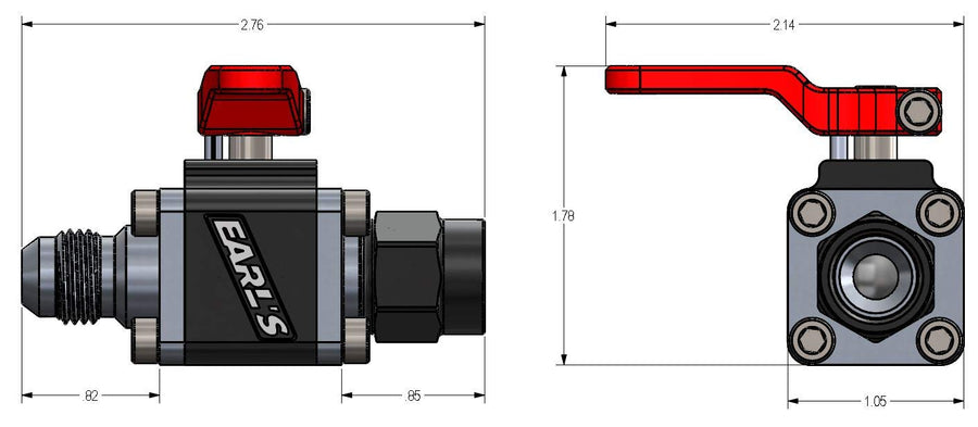 Ultrapro Ball Valve -6An Male To Female Earl's