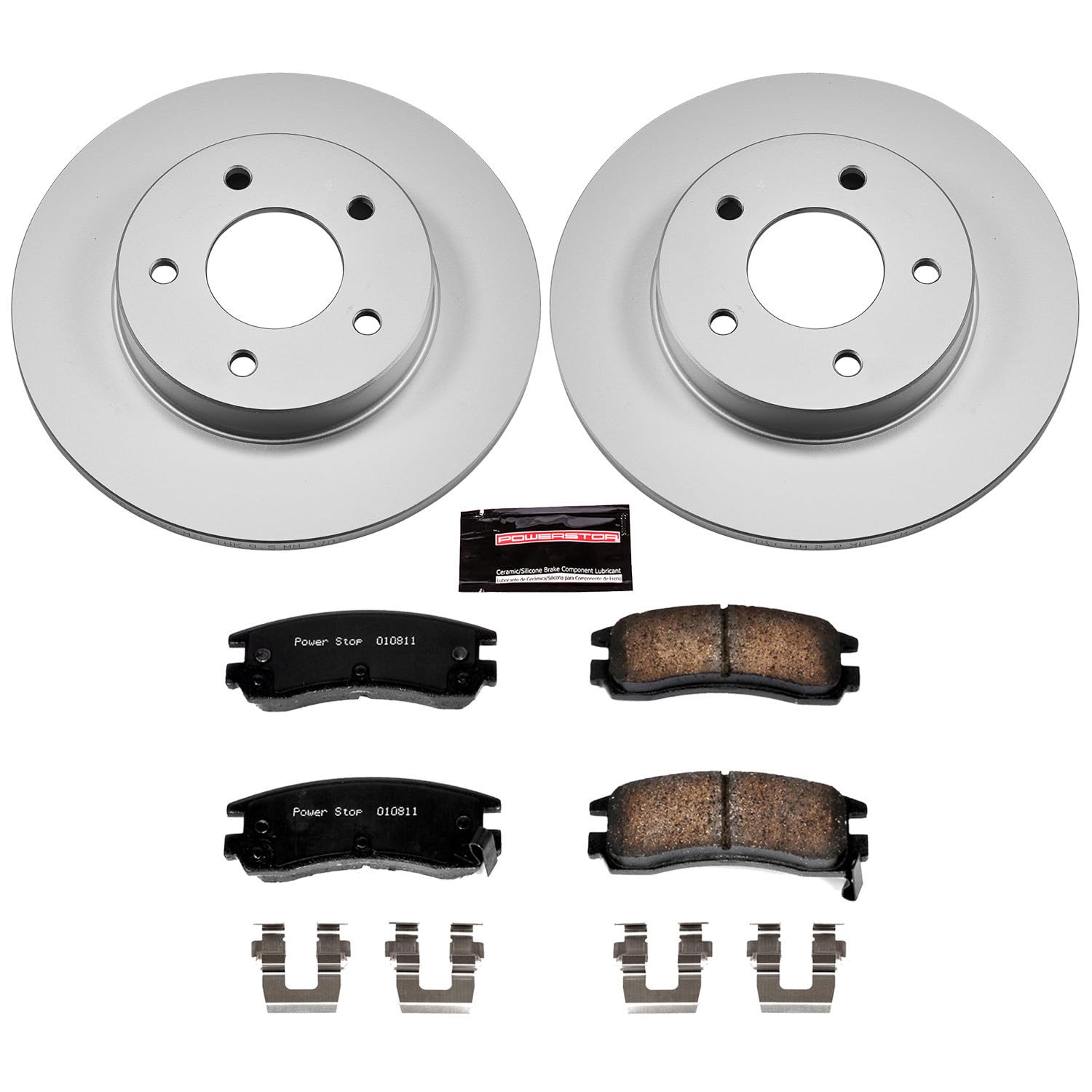 Power Stop CRK3115 Brake Rotor Coated & Ceramic Brake Pads - rear For Cadillac DeVille 1994-1996 Cadillac Eldorado 1992-1996 Cadillac Seville 1992-1996 [Vehicle Specific]