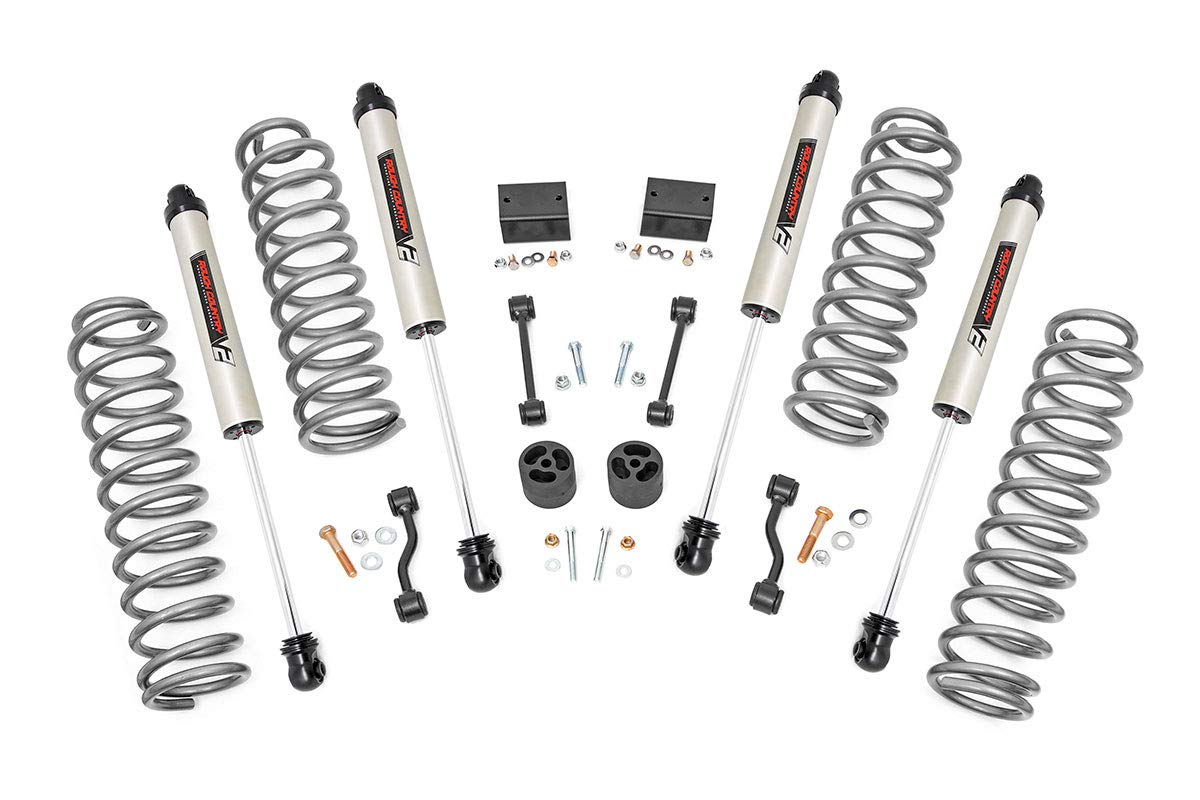 2.5" Rough Country Lift Kit w/ V2 Shocks for Jeep Wrangler JL Unlimited (2018-2023) 4-Door (Non-Rubicon Models) - Fits up to 35" Tires