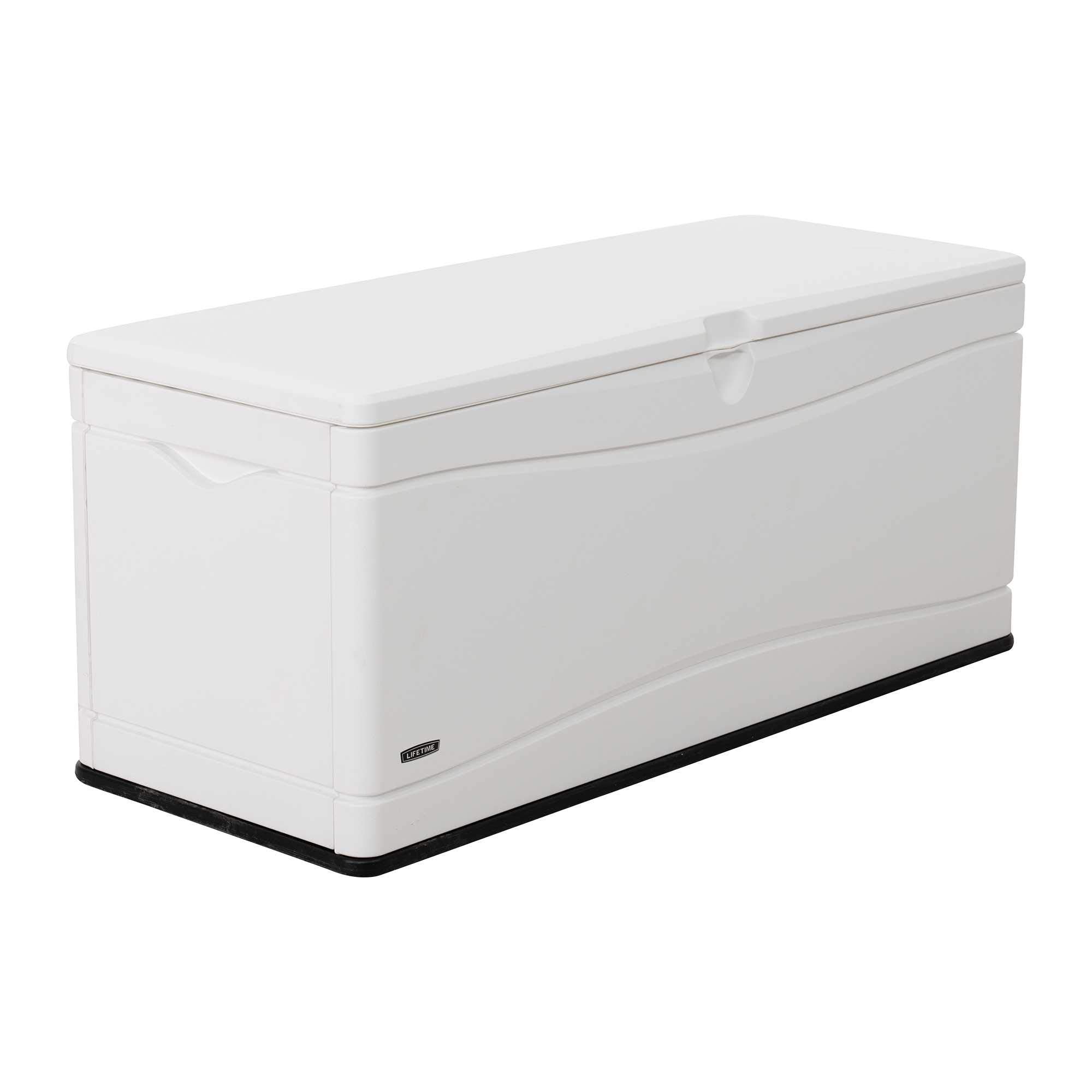 Outdoor Storage Deck Box LIFETIME, 130 Gallon, Arctic White, Lockable, UV-Protected, for Decks and Marine Docks