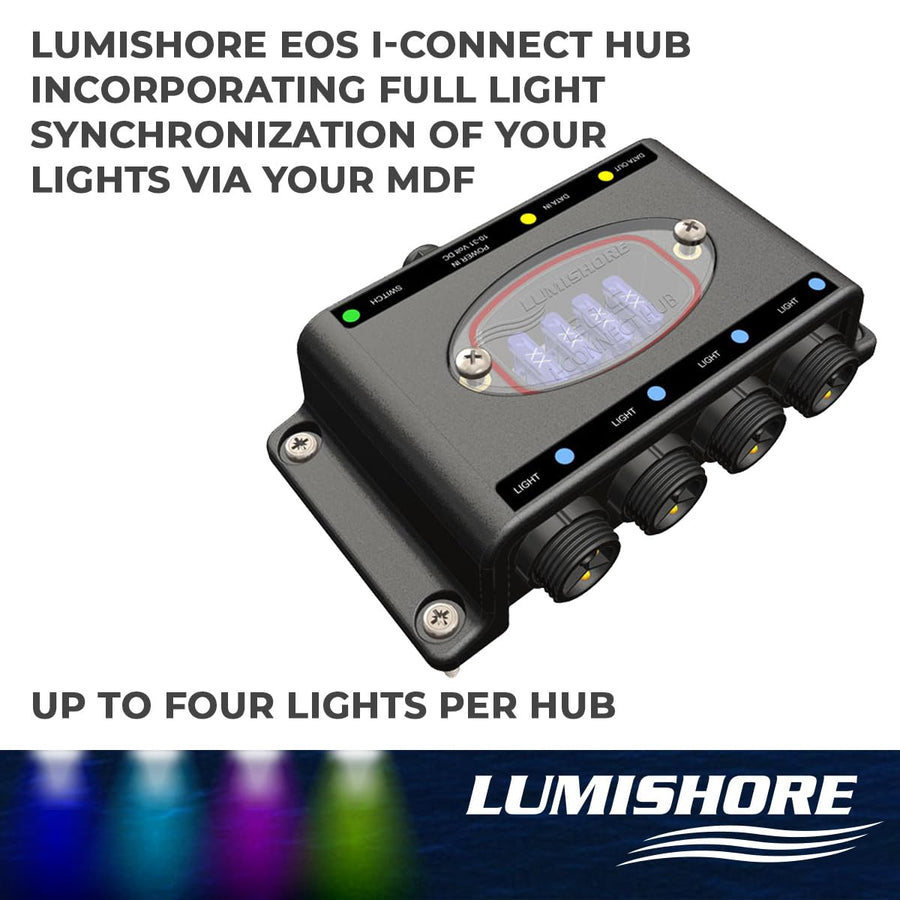 Lumishore i-Connect Hub, use to connect SMX154 EOS or TIX404 EOS Underwater Boat Lights, 60-0321