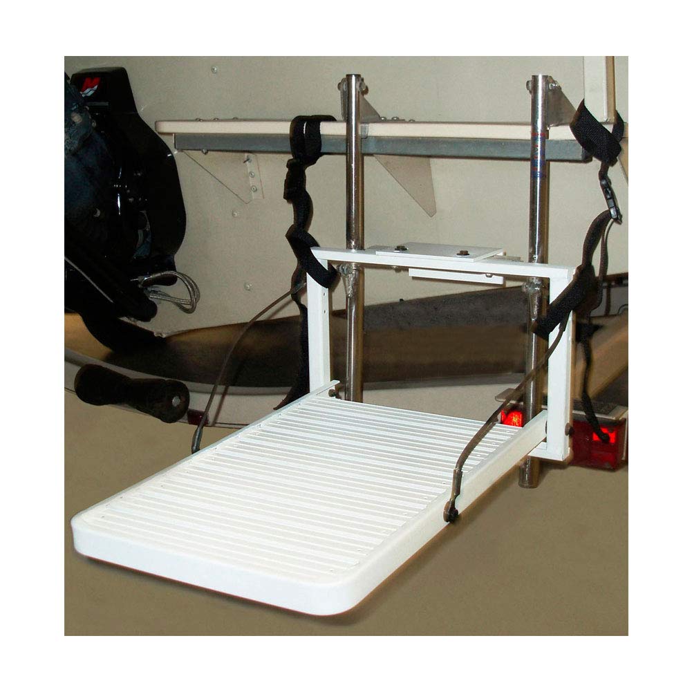 Load-A-Pup Great Day Salty Dog 13,5 x 20in Robust Safety Pet Loading Platform for Boat - Off-White Powder-Coated Finish - 200 lbs Weight Capacity - Intended for Use in Salt Water, LP501