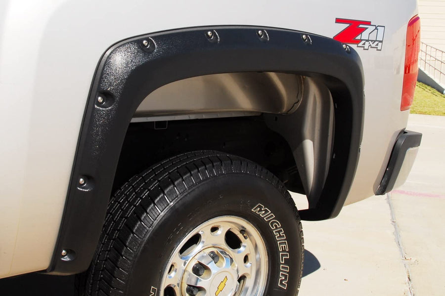 Lund Elite Series RX106TB Black Rivet Style Textured Rear Fender Flare - 2 Piece