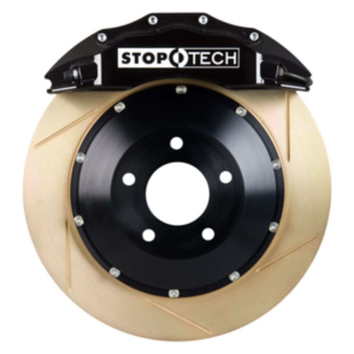 Big Brake Kit StopTech 83.625.6700.53; Black Caliper, Slotted Two-Piece Rotor, Front