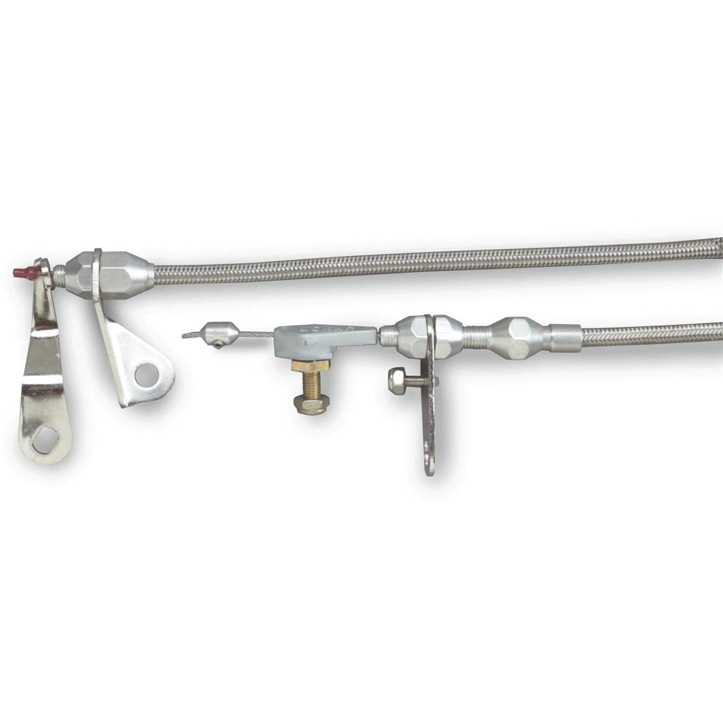 Kickdown Cable Kit Lokar XKD-20C4HT with Black Stainless Steel Housing and Black Aluminum Fittings for Ford C-4 Transmission