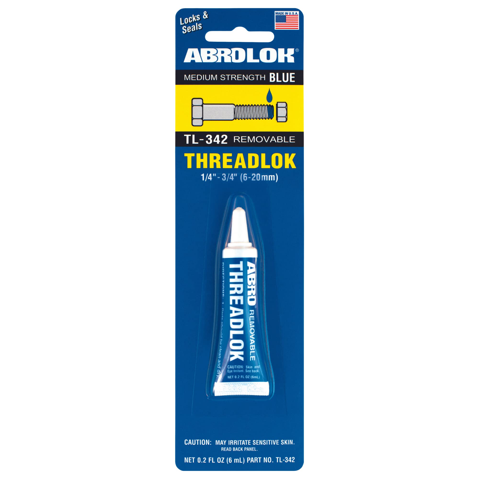 Medium Strength ABRO Threadlok Blue Removable, Versatile Thread Locker Sealant, Temperature-Resistant, Removable Thread Locker for Metal Fasteners, Long-Lasting Bond, Threadlocker Blue