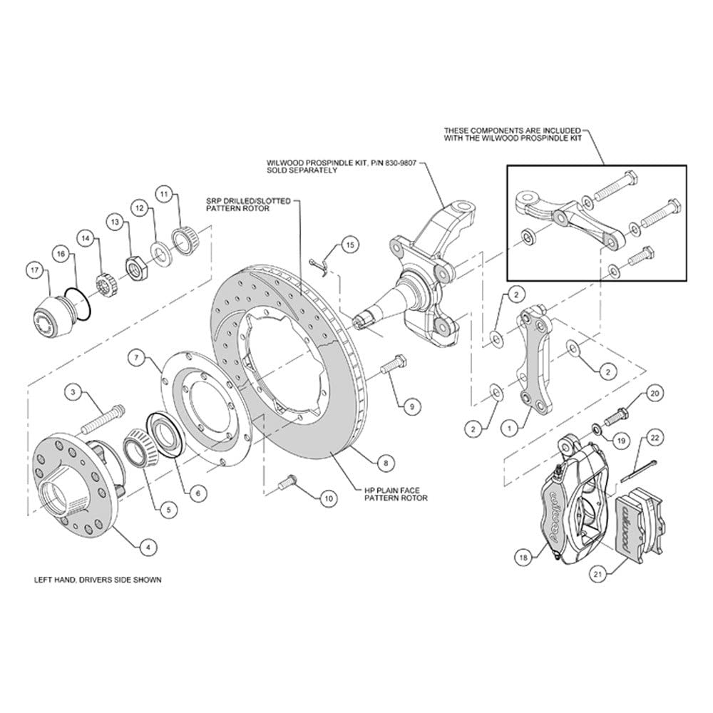 Front Hub Kit FNSL6R,14.00"