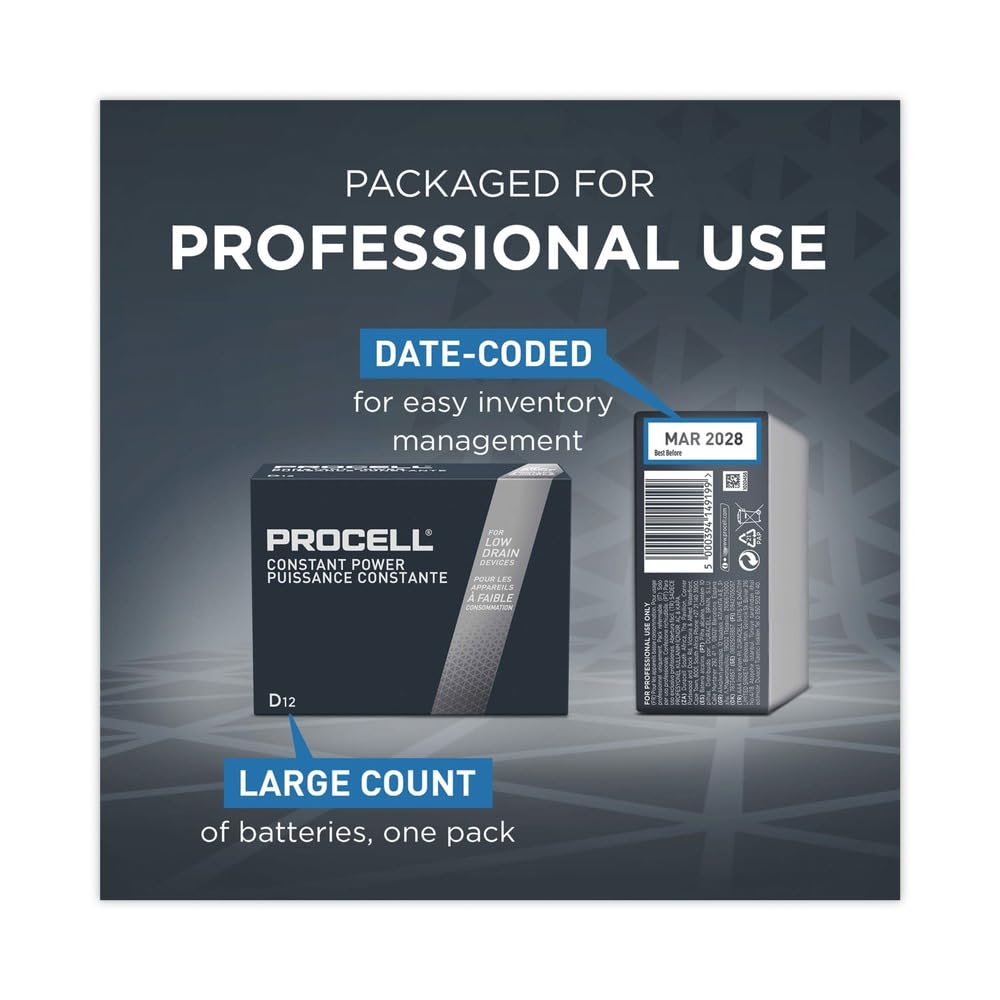 Duracell Procell D12 Professional Alkaline Battery, 12Count