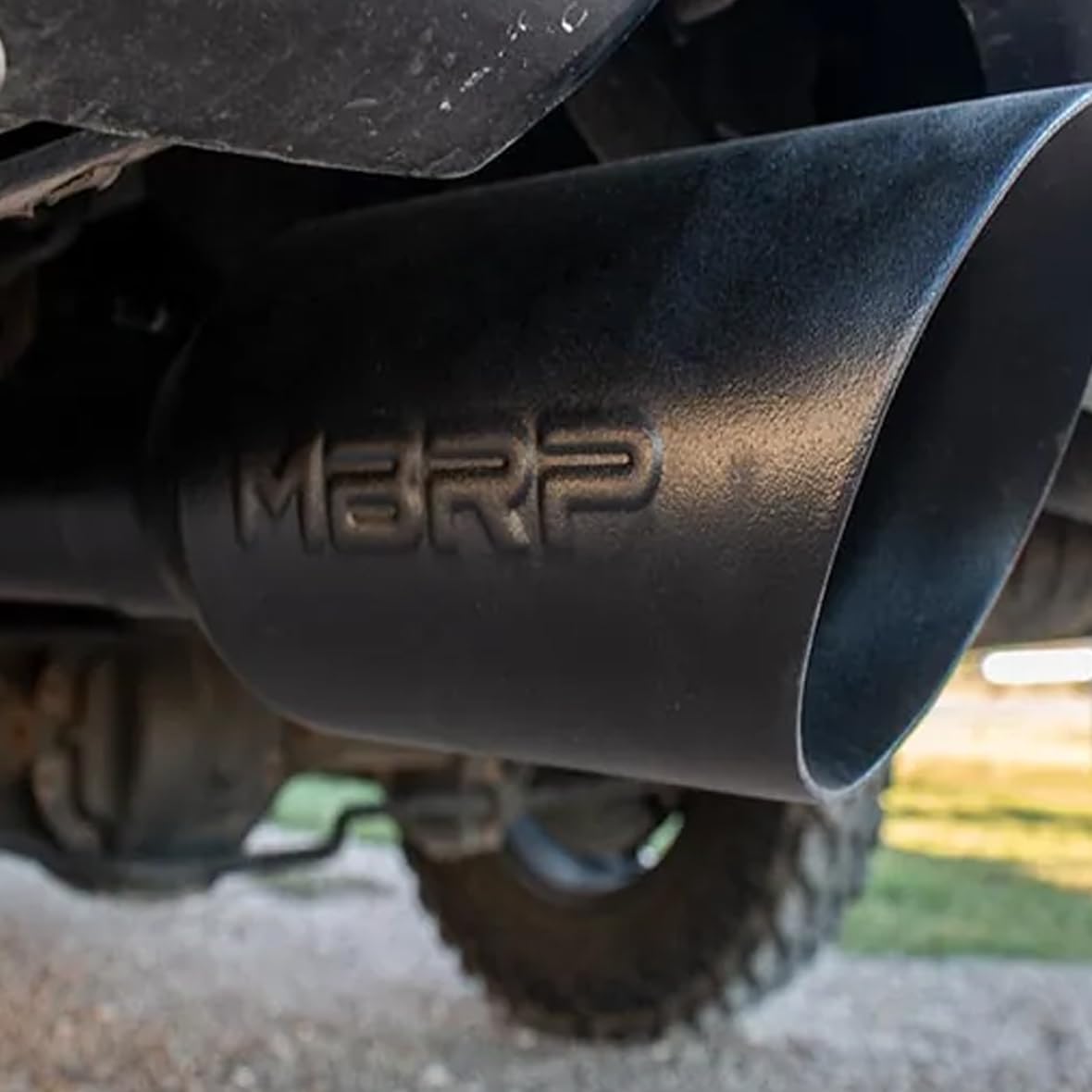 Black Coated MBRP 2 1/2" Dual Split Rear Cat Back through Stock Bumper S5146BLK