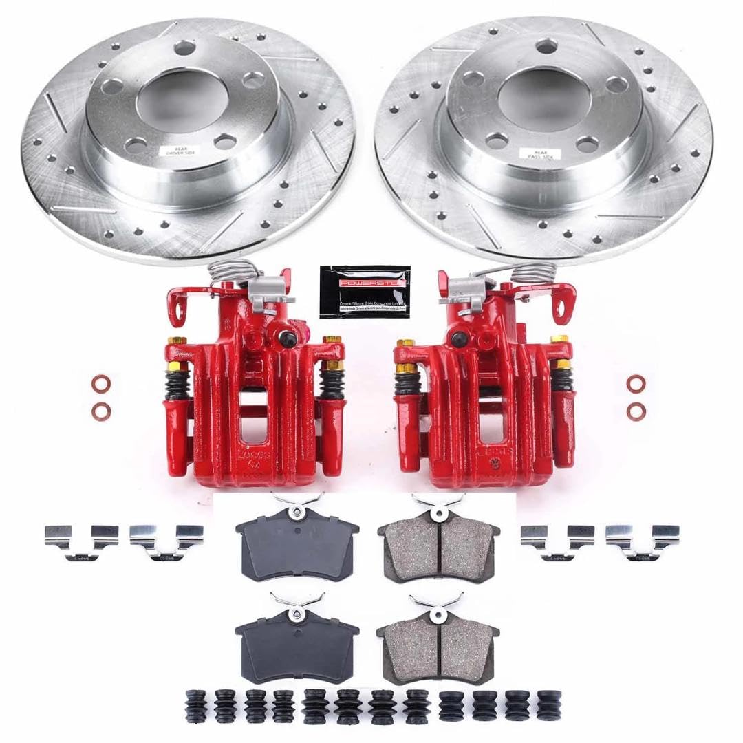 Z23 Evolution Power Stop KC940 Rear Brake Caliper Kit- Brake Rotors, Carbon-Fiber Ceramic Brake Pads, Brake Calipers For Audi Allroad Quattro 2001-2005 [Model Specific]