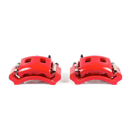 Power Stop S4762 Front Pair of High-Temp Red Powder Coated Calipers For Dodge Ram 1500 Van 1998-2002 [Model Specific]