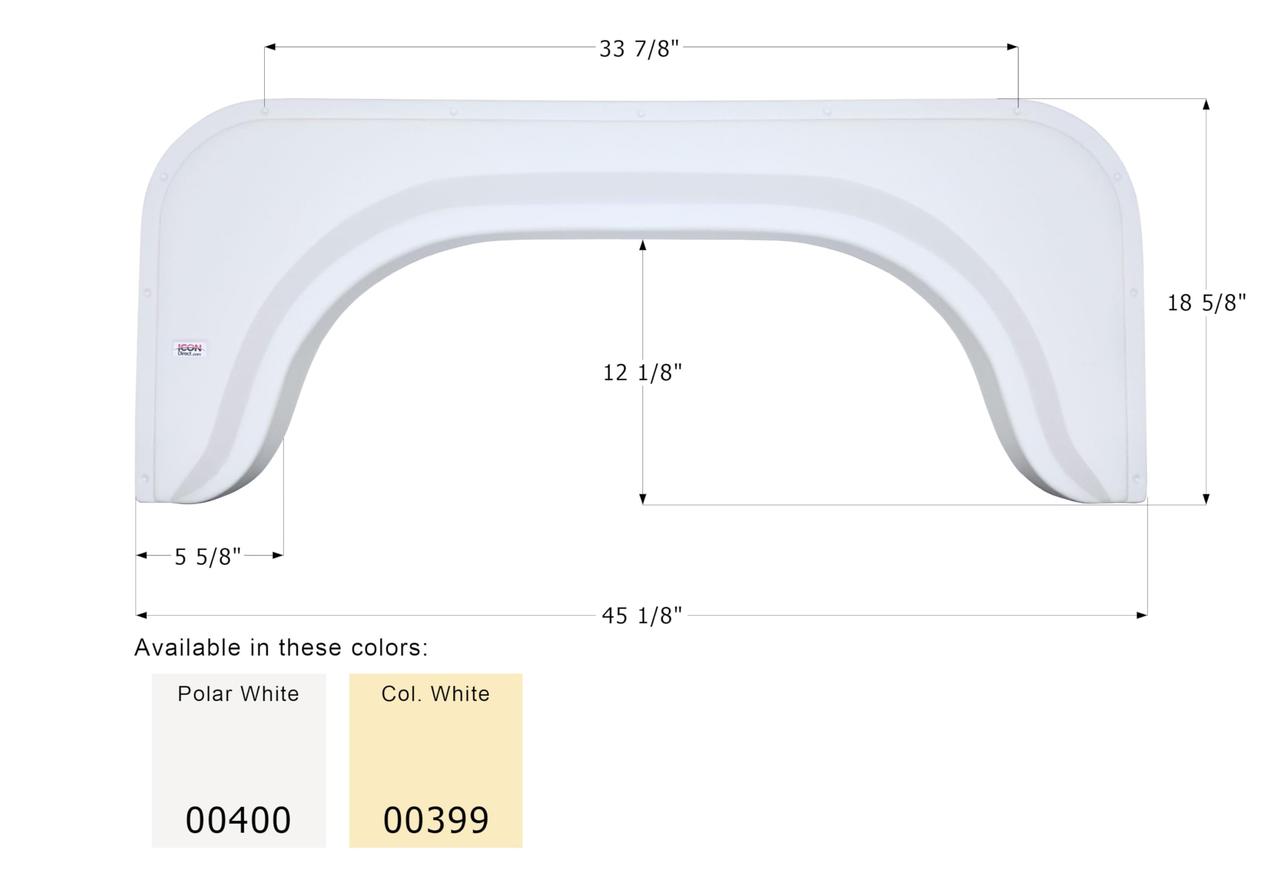 Colonial White ICON Single Axle Fender Skirt FS350