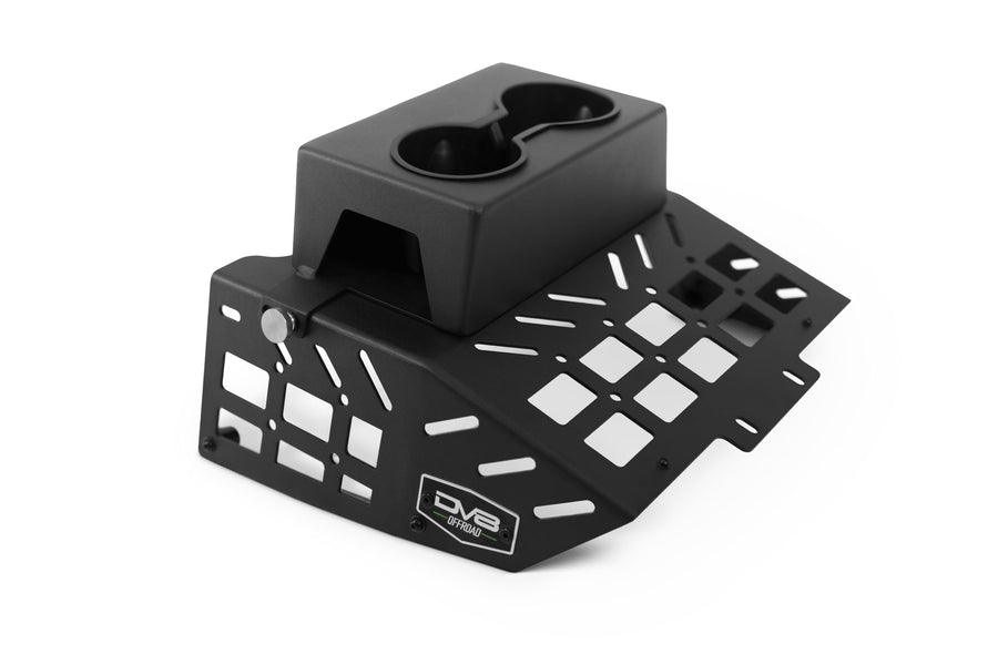 Rear Seat Cup Holder and Molle Panels DV8 Offroad for 2021-2025 Ford Bronco | Fits Various Sized Bottles, Cans, and Cups | Molle Accessory Compatible | Mount Quick Access Gear | Powder Coated Finish