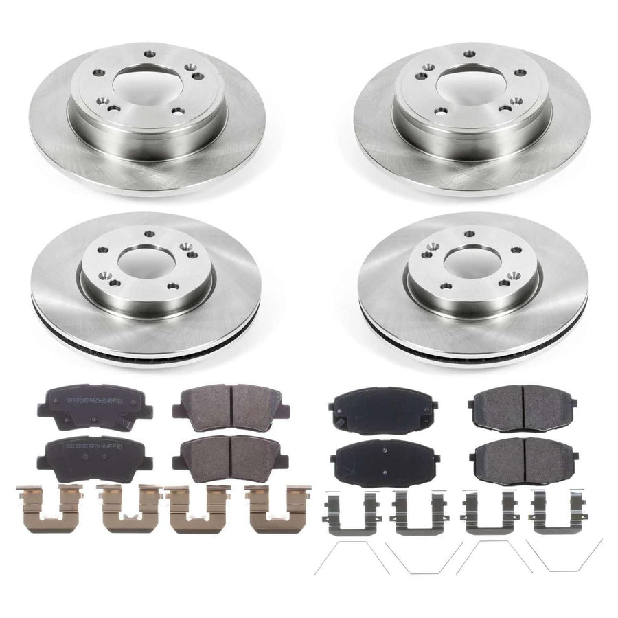 Power Stop KOE8008 Front and Rear Replacement Brake Kit-OE Brake Rotors & Ceramic Brake Pads For Kia Soul 2017-2019 [Model Specific]
